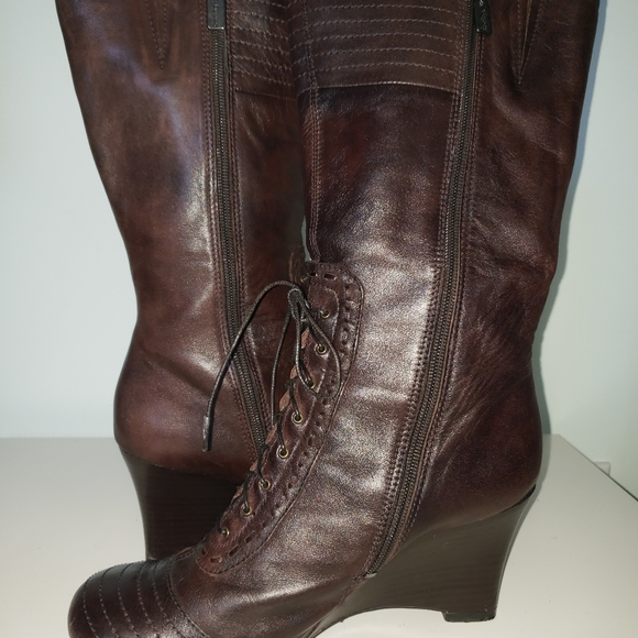 Spring wedge lace up boots - Picture 4 of 6